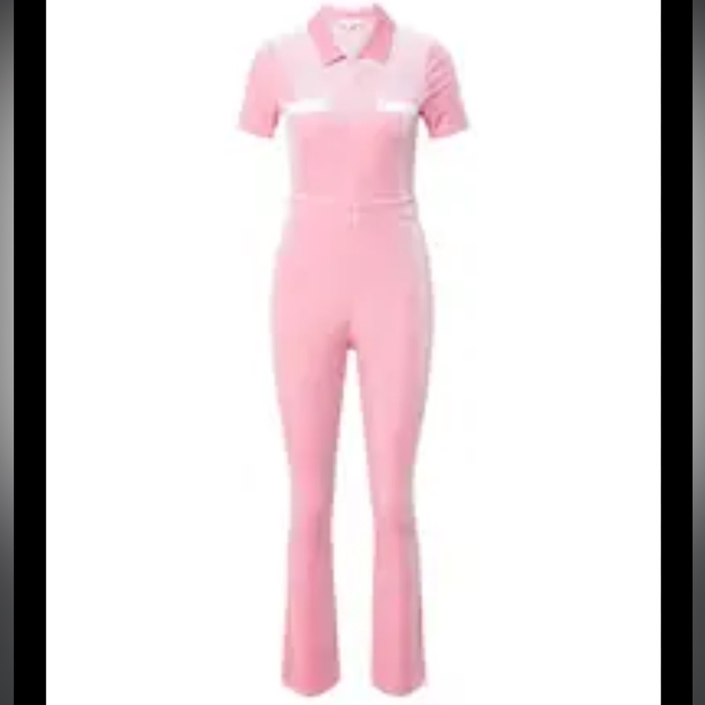 Peachy Den Pinkish/Mauve Zip Front Stretchy Kernel Jersey Knit Jumpsuit NWT‎ L